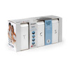 Set of three white kitchen canisters, labelled T, C, S, in Salter Boston packaging.