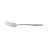 Stainless steel dining fork with subtle engraved pattern, displayed on white background
