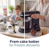 Banner showing stand mixer making cake batter and chocolate ice cream, text: From cake batter to frozen desserts