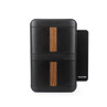Salter dual air fryer in matte black with wood effect handles, front view