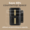 Banner: Save 40% countertop space with black and gold Salter dual air fryer