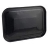 Black enamelled roasting tray with rounded edges, shown empty on white background