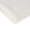 Folded white mattress protector with quilted pattern