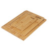 Set of three bamboo chopping boards with handle slots, stacked
