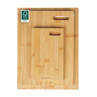 Set of three bamboo chopping boards with handle slots