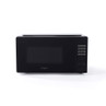 Black digital microwave oven with keypad, front view
