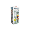 Box showing Salter ActiBoost portable cordless blender in green, with fruit inside