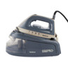 Beldray Steam Surge Pro steam generator iron in blue, side view on white background