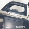 Beldray Steam Surge Pro 2400W steam iron, blue and silver, close-up side view