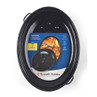 Black oval self-basting roaster with lid, shown in packaging