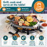 Raclette grill with stone plate, pans and food; serves 8, 1200W