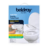 White family toilet seat with quick-release button, includes removable child seat, anti-bacterial