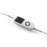 Cream wired remote control with buttons for timer, body, feet and auto settings