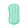Green striped microfibre cleaning pad shown against white background