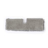Grey microfibre mop pad with chenille fringe, shown flat for product listing