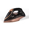 Rose gold and black Beldray steam iron, side view