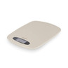 Stone coloured digital kitchen scale with Salter logo, shown angled on white background