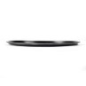 Black oval serving tray shown from side view