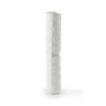 White geometric textured wallpaper roll, shown upright