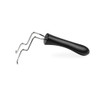 Black handle potato masher with stainless steel zigzag head