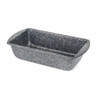 Grey speckled non-stick loaf tin, shown angled on white background