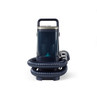 Blue carpet and upholstery cleaner with hose from front view
