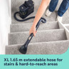 Carpet cleaner with extendable hose cleaning stairs
