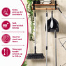 Broom and dustpan set with telescopic handle for hard floors