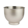 Stainless steel mixer bowl, side view