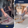 Handheld cleaner removing stains from car seat and carpet, for car and indoor use