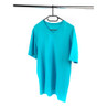 Men’s turquoise short-sleeve V-neck T-shirt on hanger