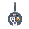 28cm blue-grey non-stick fry pan with stone coating, shown in packaging.
