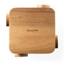 Square wooden kitchen utensil holder by Salter, viewed from above, light wood finish
