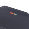 Salter appliance lid with red and green power indicator lights, close-up