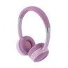 Pink wireless on-ear headphones, shown from left angle