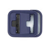 Blue dual-compartment cleaning tool case with separate wash and dry sections, top view.