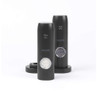 Set of two black Salter electric salt and pepper grinders on charging base