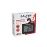 Salter digital fridge thermometer in black, boxed, showing LCD display and hanging hook