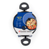 20cm non-stick stockpot with glass lid, Russell Hobbs Nightfall Stone range, black handles, packaging shown.