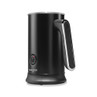 Black electric milk frother with handle, Salter logo visible, upright on white background