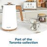 White Salter kettle with wood-effect handle, part of the Toronto collection