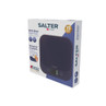 Boxed Salter British Bakes digital kitchen scale, waterproof and washable, blue.