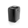 Black bread maker with digital controls, shown at angle on white background