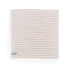 Beige and white patterned cleaning cloth, square, Beldray label in corner
