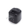 Black compact electric deep fryer with viewing window, Progress brand, shown at an angle.