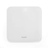 White digital kitchen scale with LED display, square design