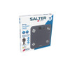 Grey body analyser scale in retail box, shows LCD display and Salter branding