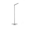 Contemporary silver toilet roll holder with upright stand and angled top.