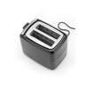 2-slice black toaster with wavy textured sides, viewed from above
