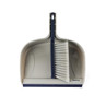 Dustpan and brush set with grey pan and white bristles, Beldray branding visible.